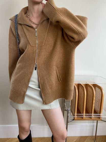 Oversized Open Collar Cardigan