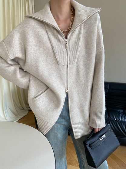 Oversized Open Collar Cardigan